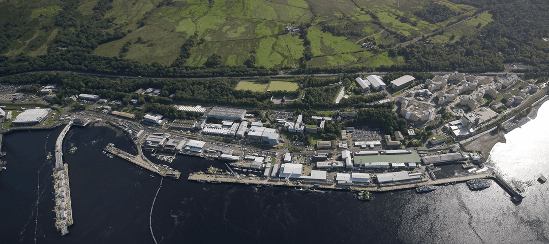 View of a marine port from above