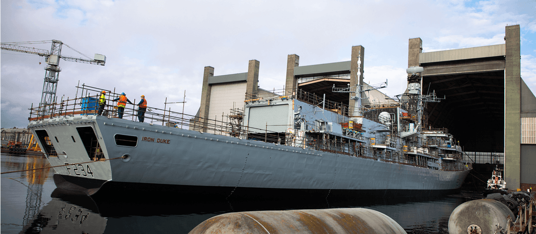 A marine ship at port